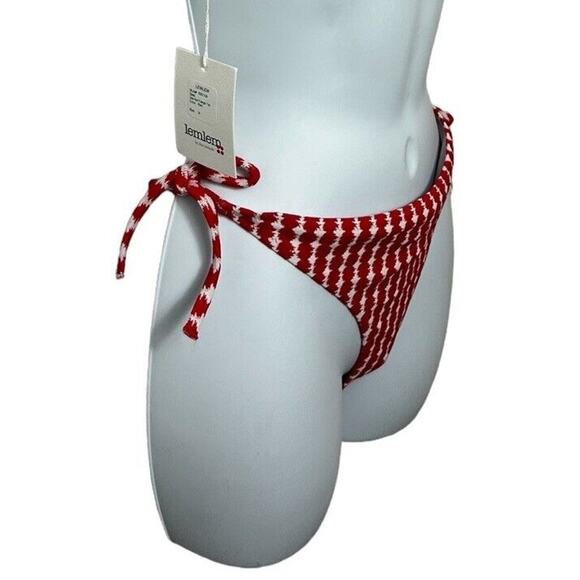 lemlem by Liya Kebede Zala Red String Bikini Bottom Sz XL Adjustable Ties NEW - Picture 4 of 9
